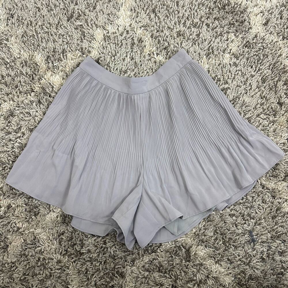 Milla Purple Pleated Culotte Chiffon Dressy Shorts M Medium High Waist Swing